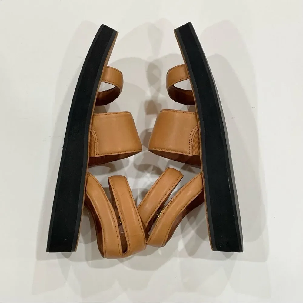 J. Crew, Leather Sandals, Tan, Size 8